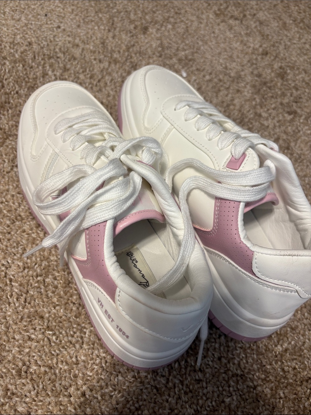 Vintage Havana White Sneakers with Pink Accents